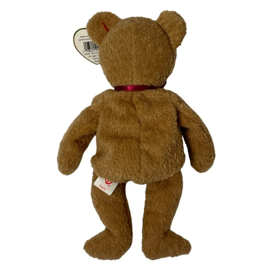 Rare Vintage Ty Bear  1996 “ Curly “ Brown Bear Ty Beanie Babies Bear Collection